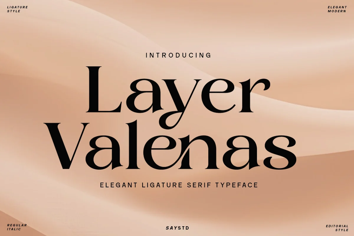 Lavish Elegant Serif Font – Layer Valenas font preview