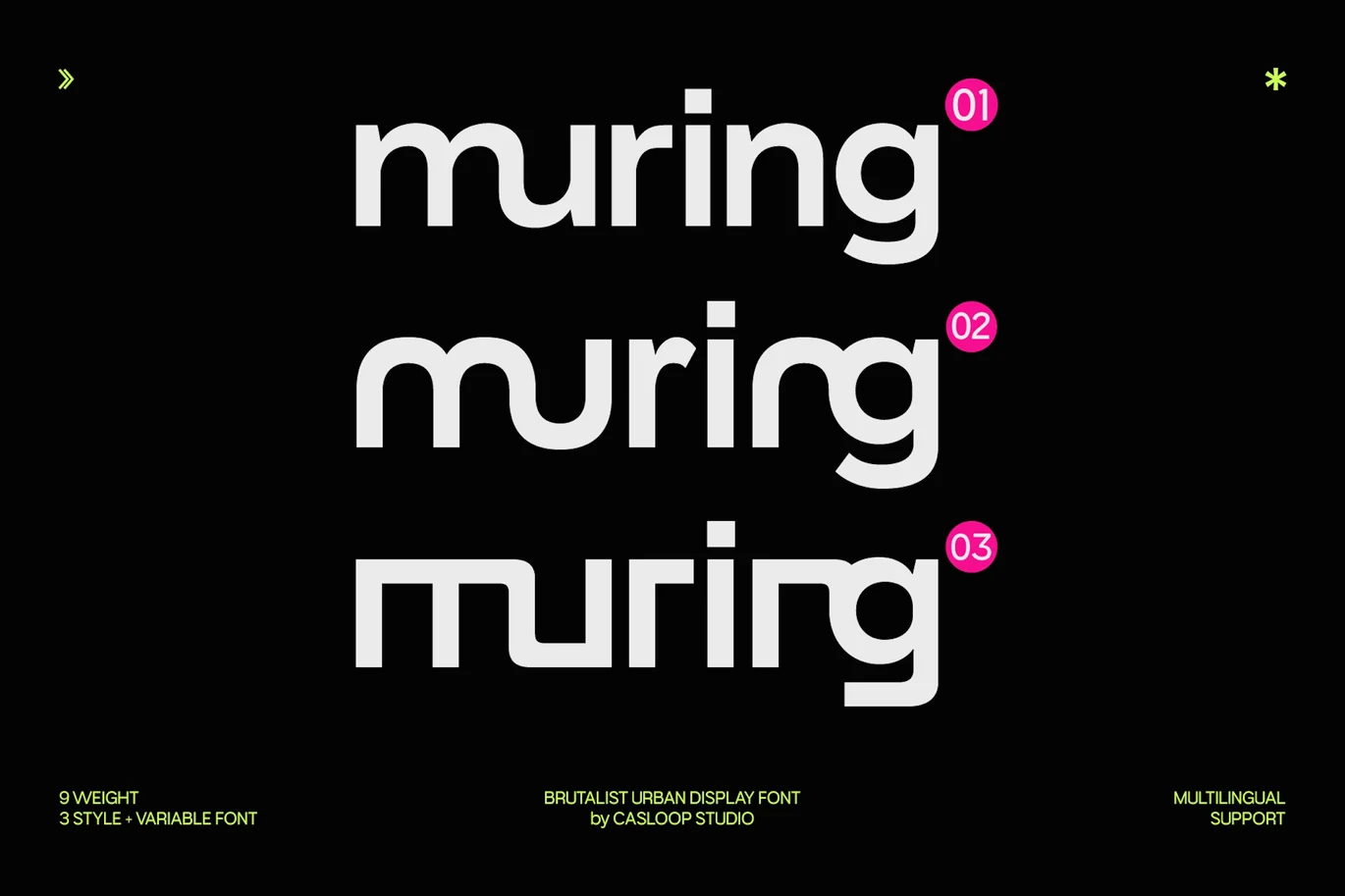 Muring – Modern Brand Identity Brutalist Bold Font font preview
