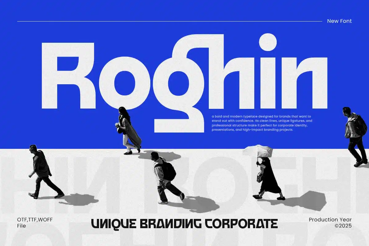Roghin – Unique Branding Corporate Font font preview