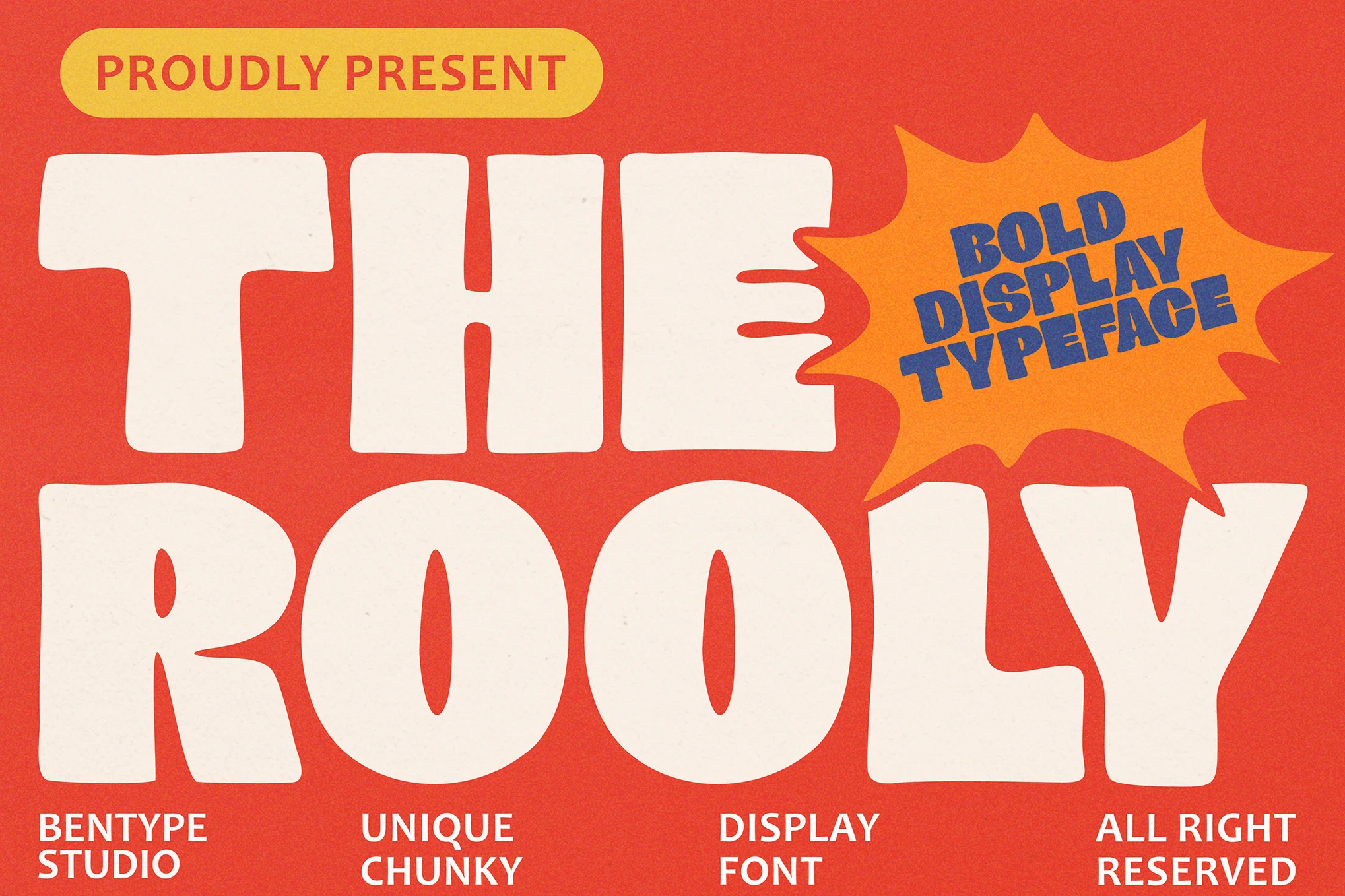 Rooly – Unique Chunky Display Font font preview