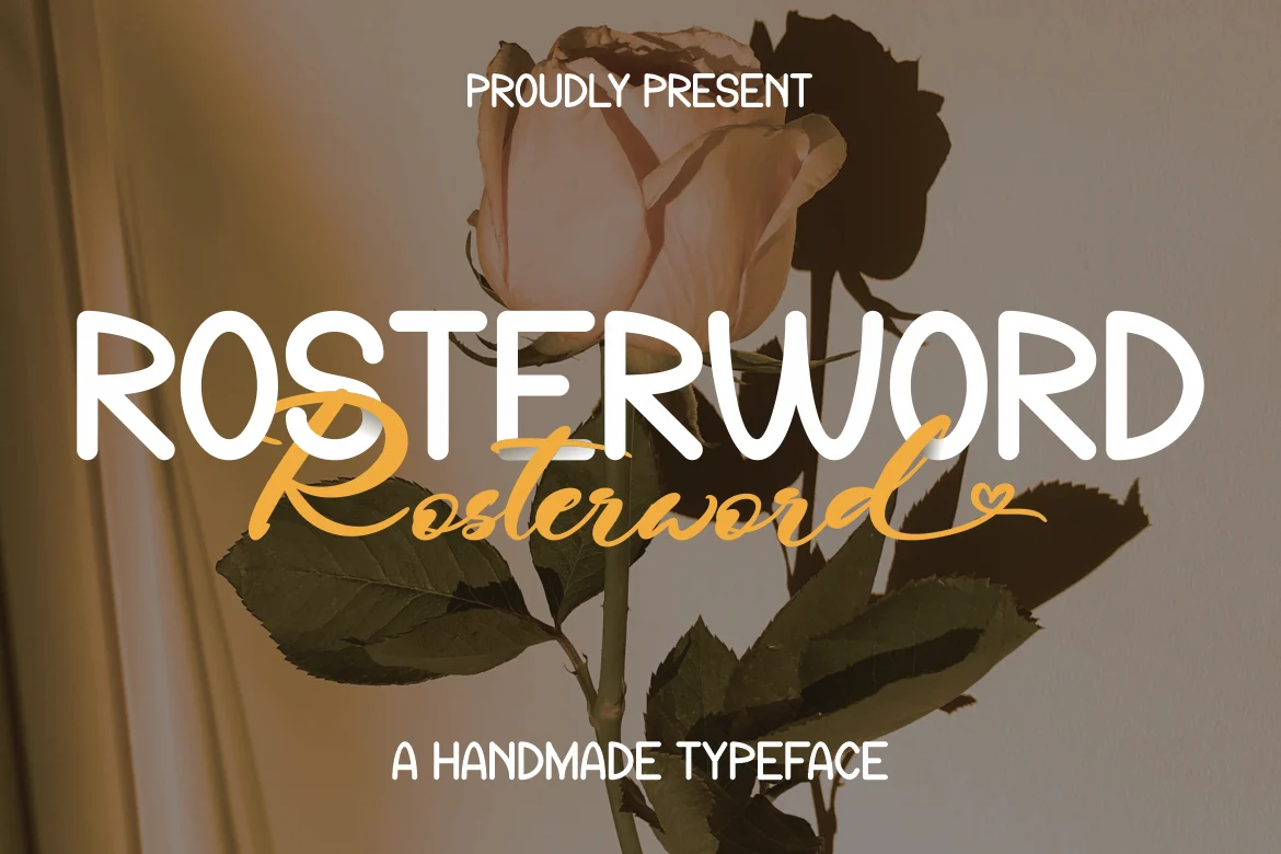 Rosterword – Handmade Typeface Font font preview