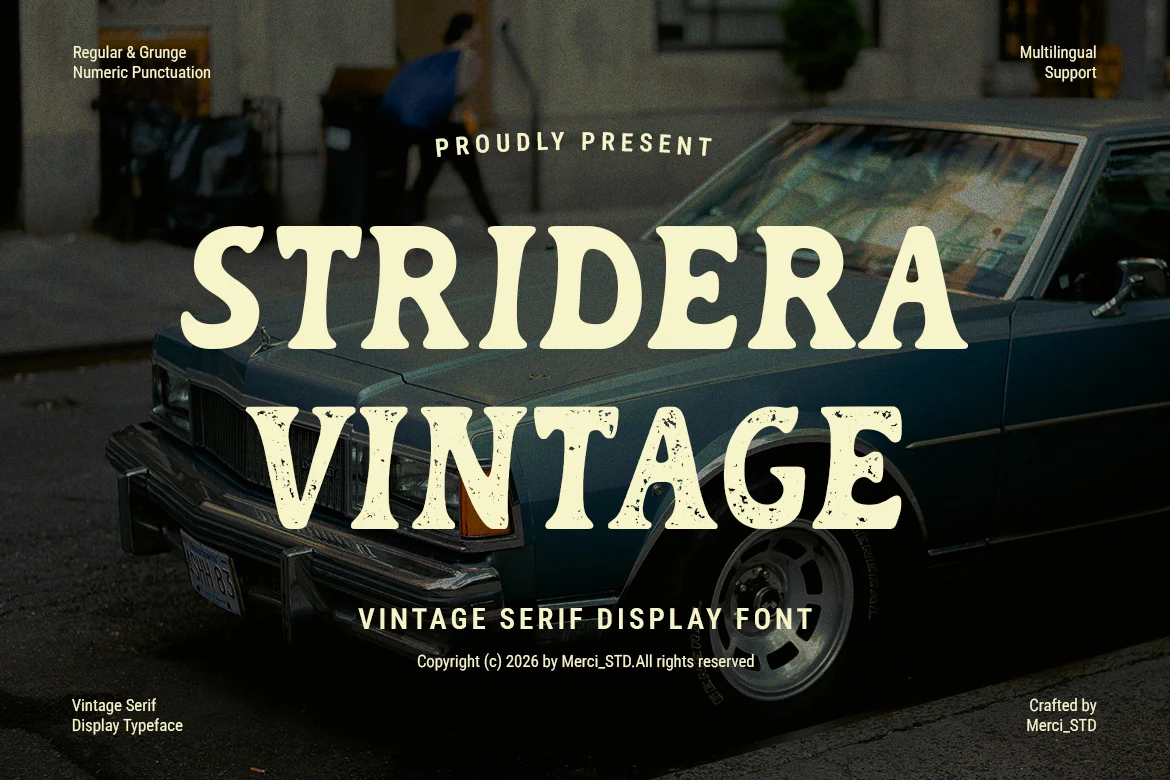 Stridera – Vintage Serif Display Font font preview