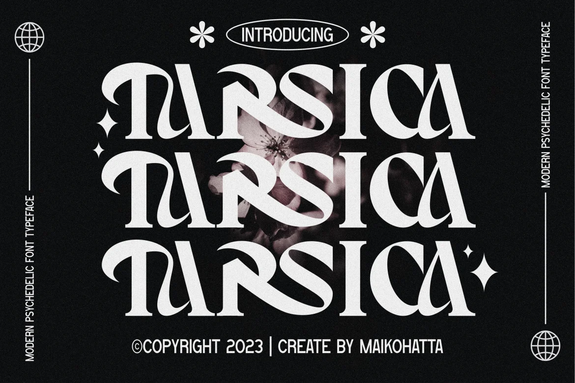 Tarsica – Modern Stylist Psychedelic Font font preview