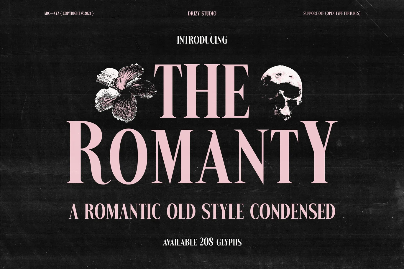 The Romanty – Romantic Old Style Condensed Font font preview