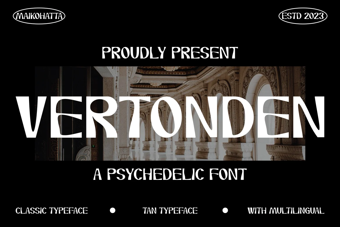 Vertonden – Psychedelic Font font preview