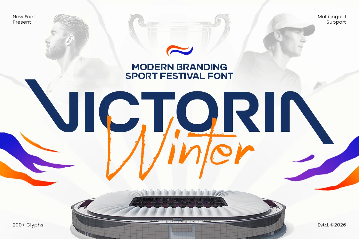 Victoria Winter – Modern Sport Festival Font font preview