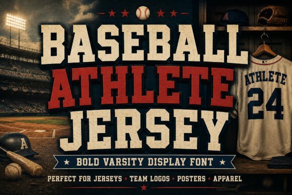 Baseball Athlete Jersey Font font preview