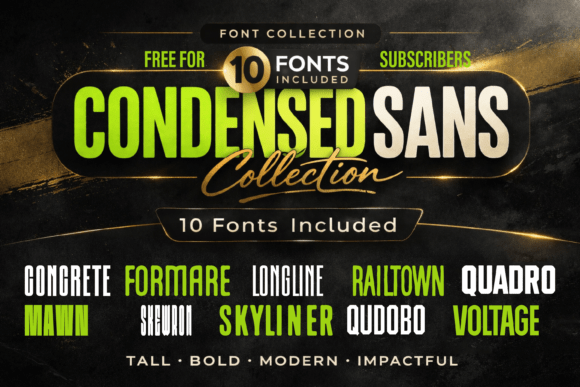 Condensed Collection – 10 Tall Set Font font preview