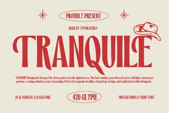 Tranquile Font font preview